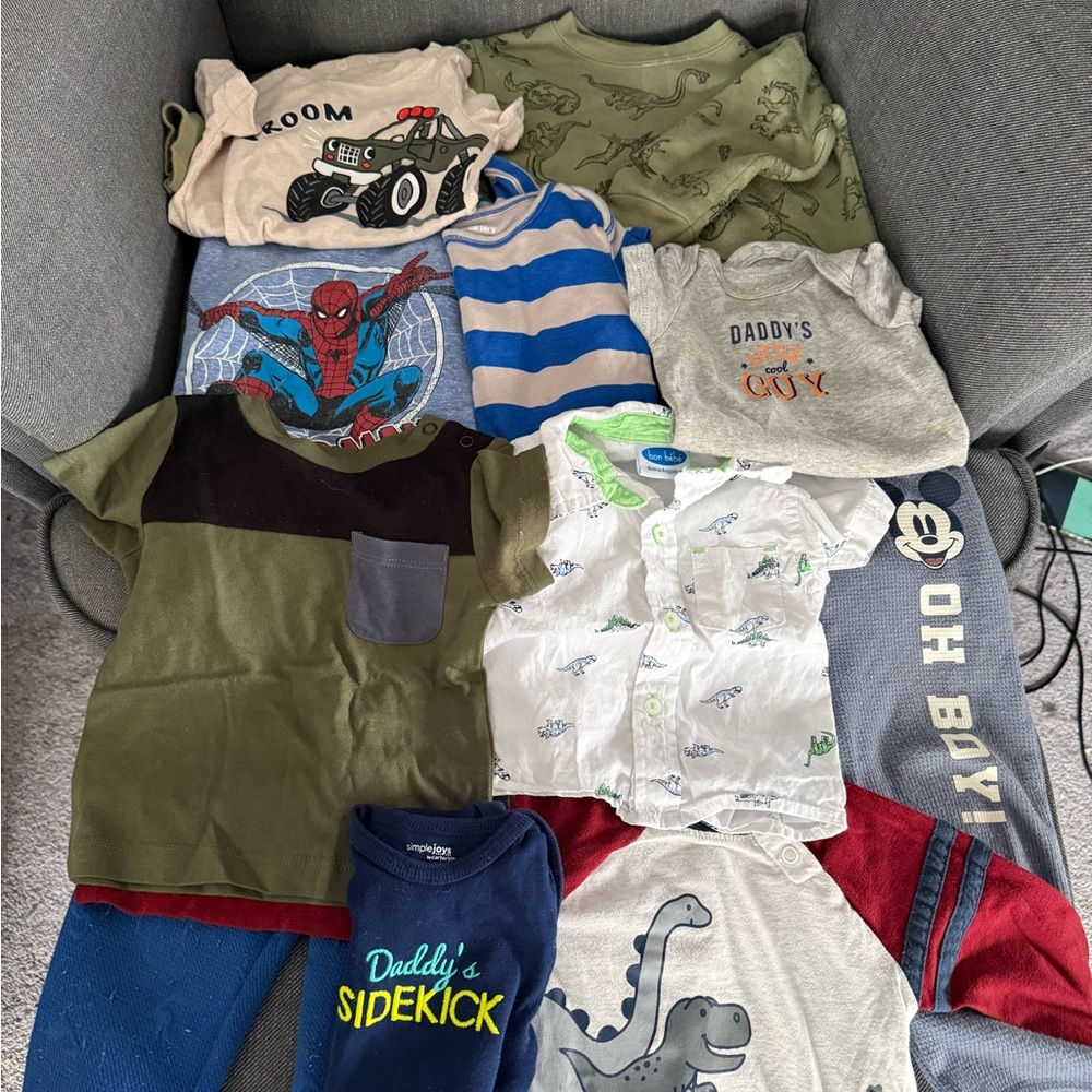 Dinosaur Spider-Man Mickey Mouse baby toddler boys Shirts pants sweater bundle